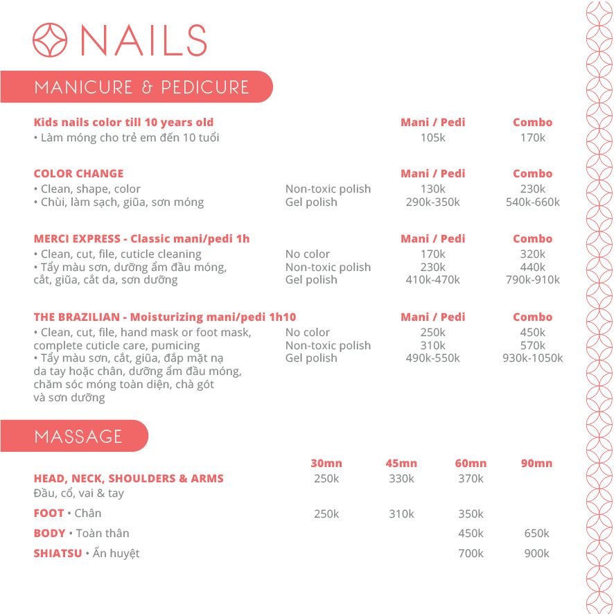 MERCI, nails, hair & cafe_menu_picture