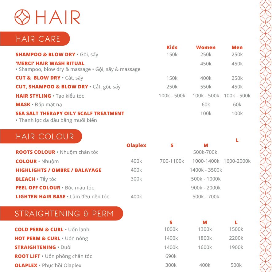 MERCI, nails, hair & cafe_menu_picture