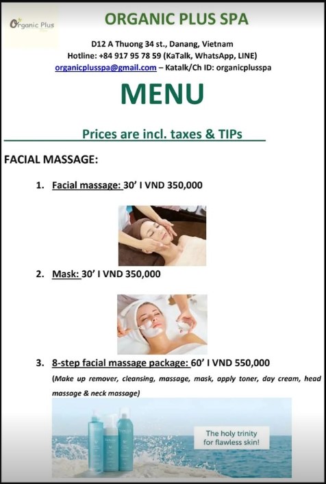 Organic Plus Spa_menu_picture