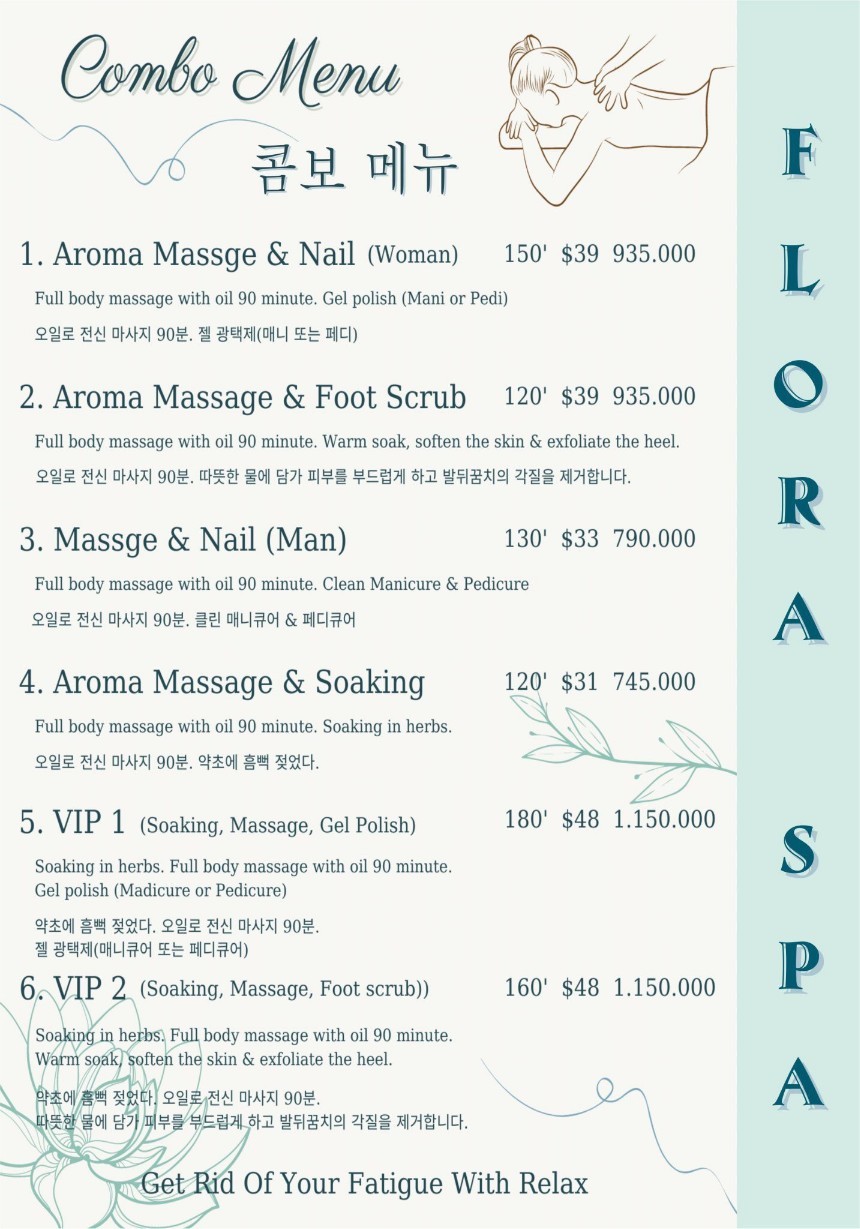 Flora Beach Spa&Nail_menu_picture