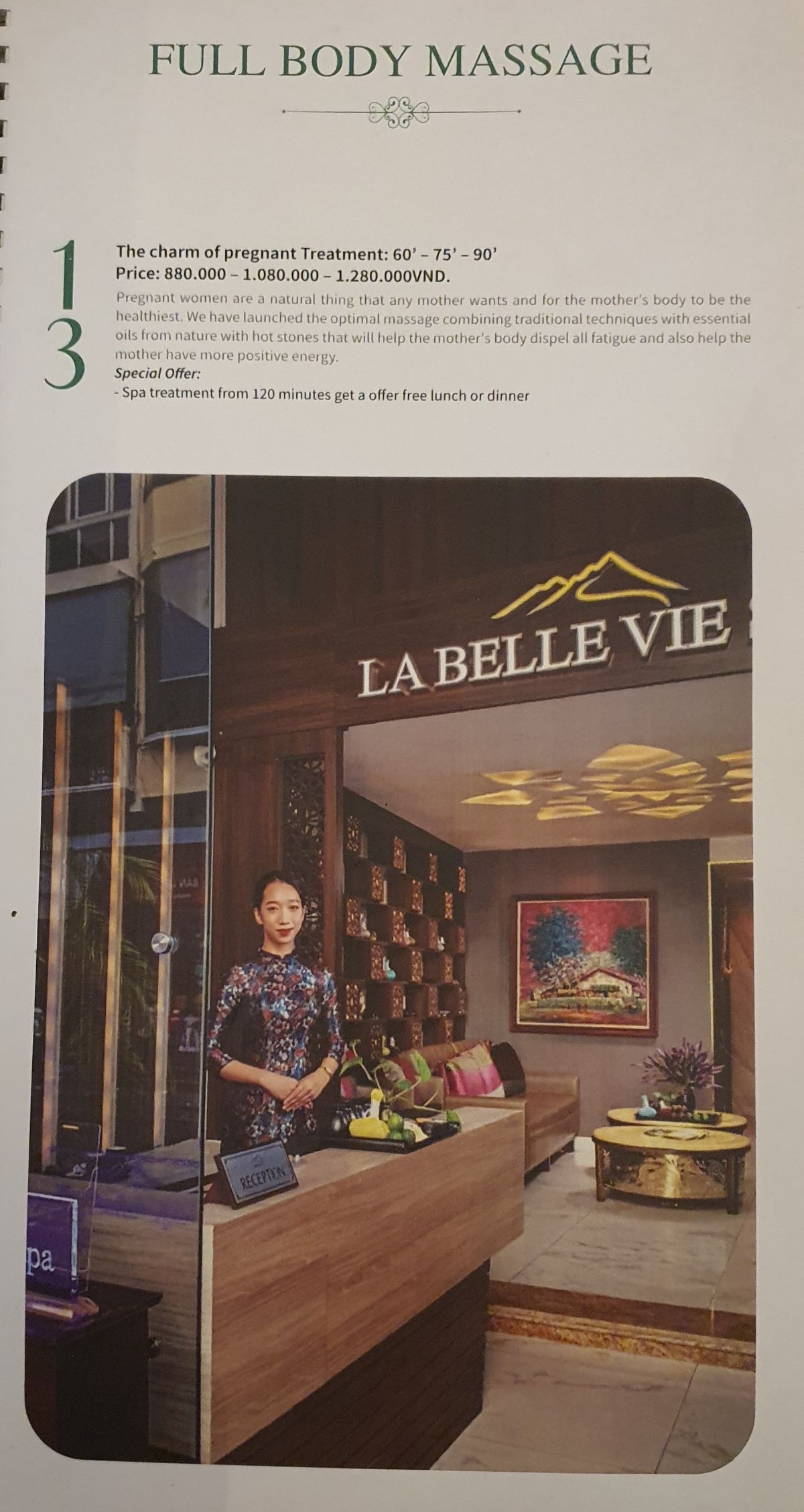 La Belle Vie Spa Massage_menu_picture