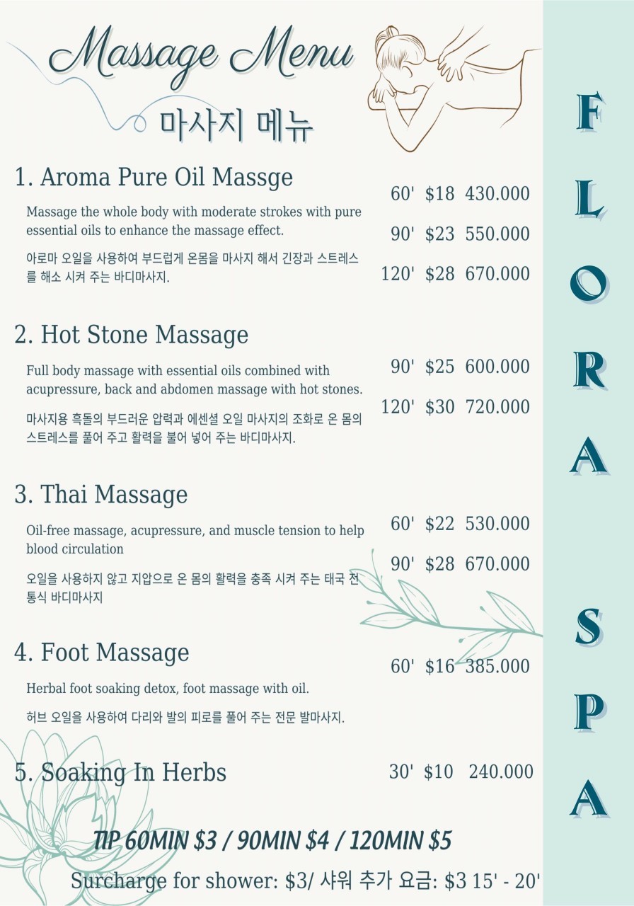 Flora Beach Spa&Nail_menu_picture