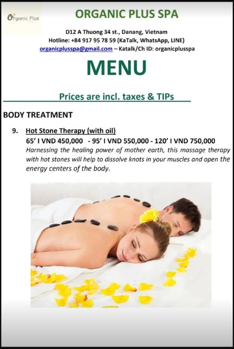 Organic Plus Spa_menu_picture