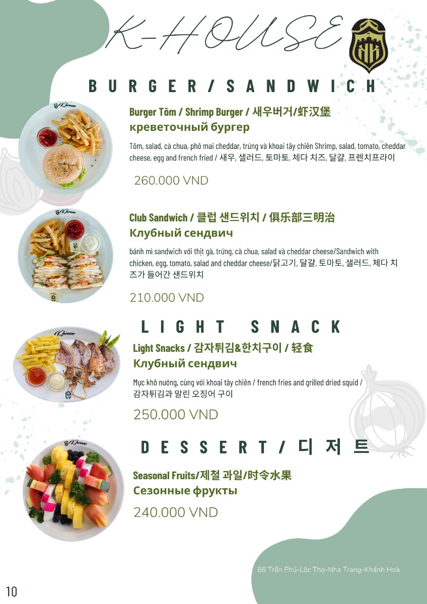 K.HOUSE Restaurant_menu_picture